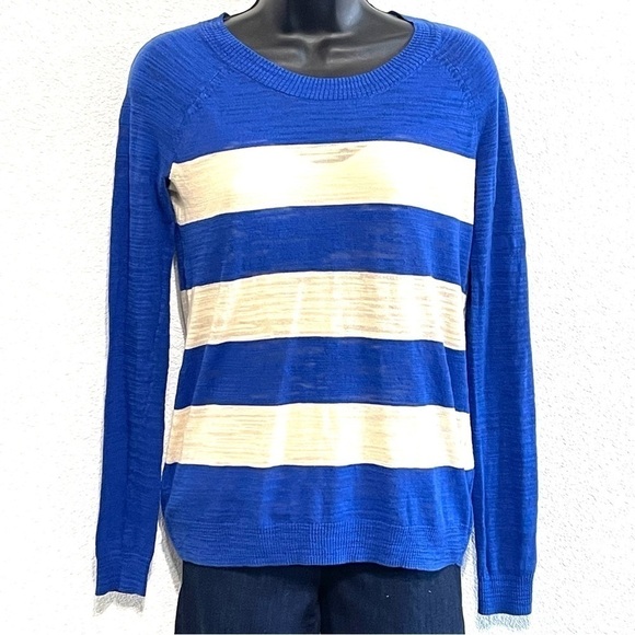 Madewell Woman Blue White Stripe Sweater Size XS - Picture 1 of 14